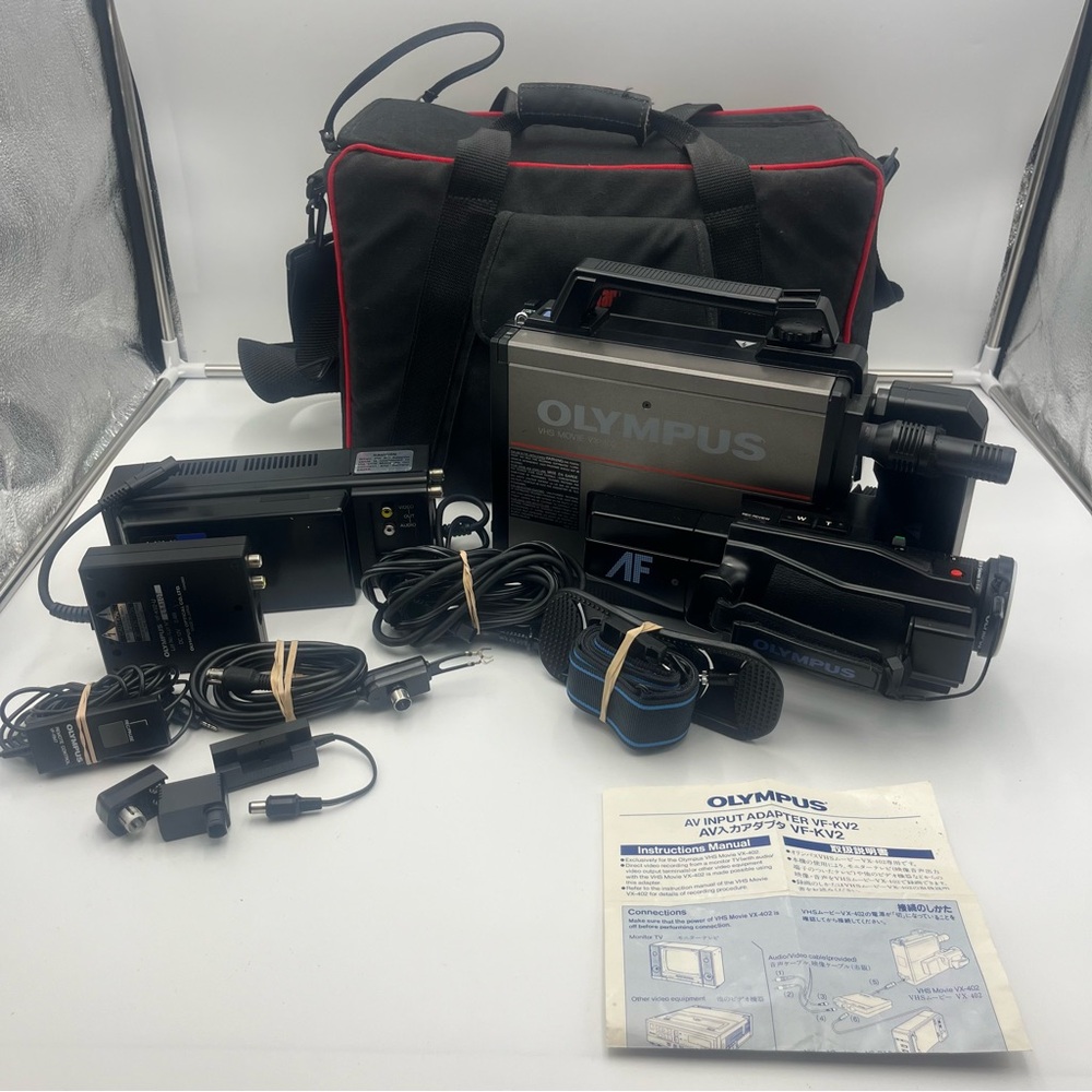 Olympus VHS Movie VX-404-U Autofocus/Electronic Shutter & Accessories / Bag Work